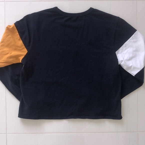 Navy, Mustard and While Color lock L/S Top - Picture 4 of 4